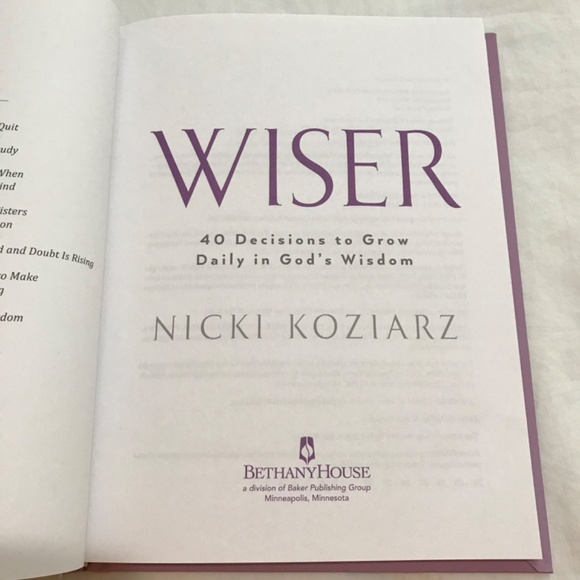 ๐3/$35 Wiser 40 Decisions to Grow Daily in God's Wisdom by Nicki Koziarz - Picture 6 of 6